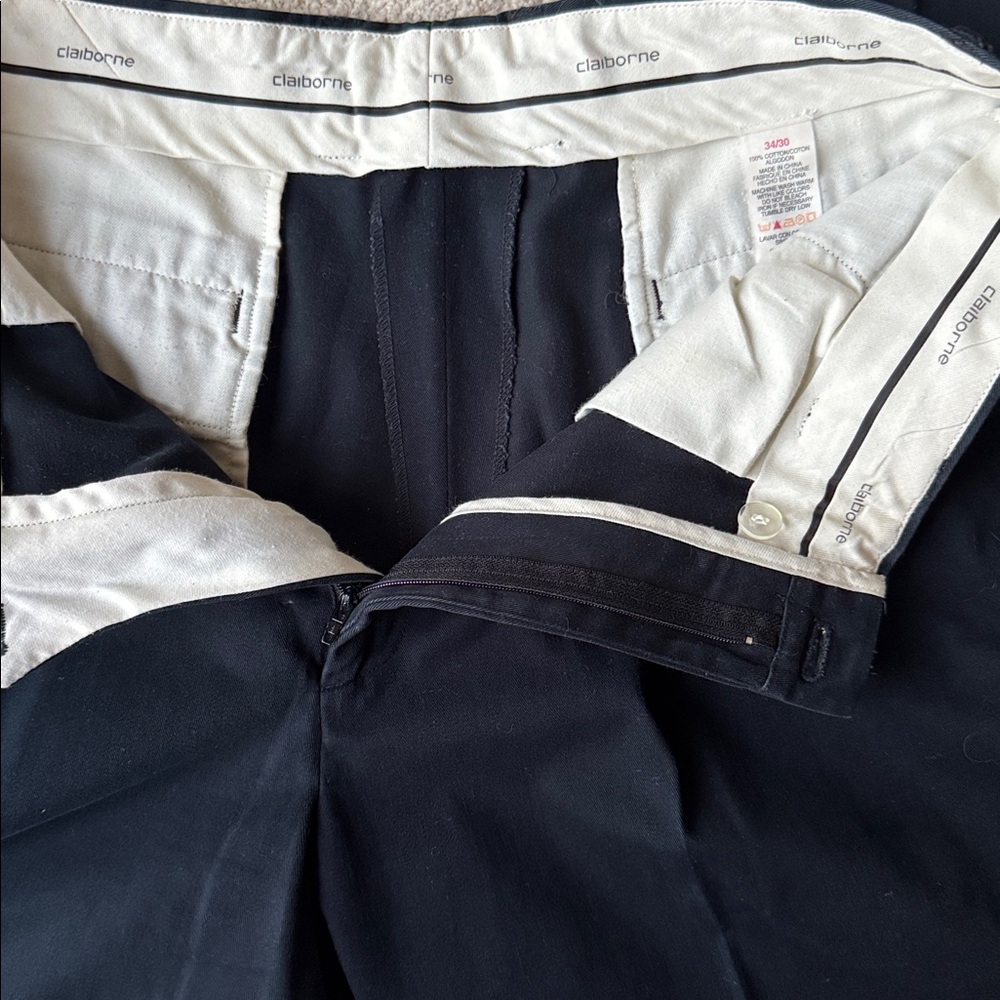 Bundle of 3 Pairs of Claiborne Pleated Cuffed Men's Classic Fit Pants - Picture 14 of 16